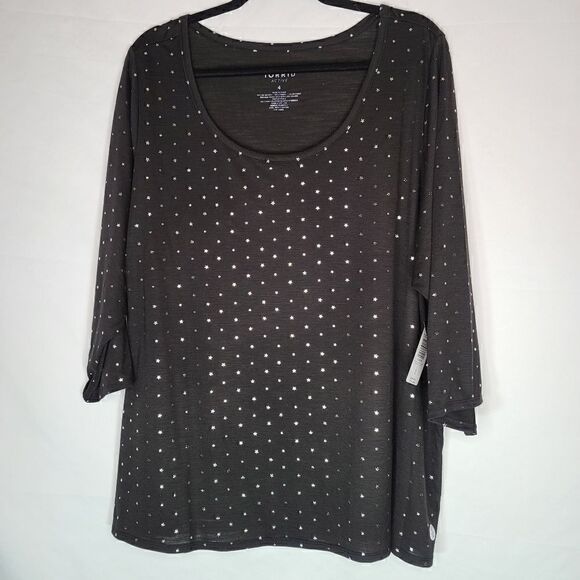 4x 26W Torrid Black Silver Tee Cropped Fit Active - Picture 3 of 11